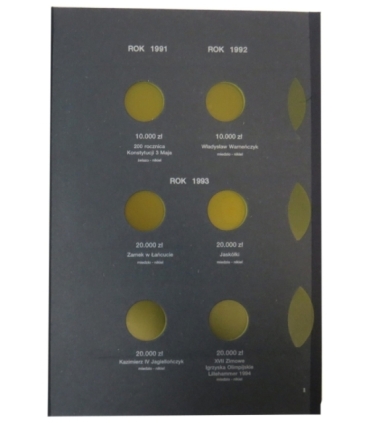 Album używany na monety obiegowe po denominacji z lat 1990-1995