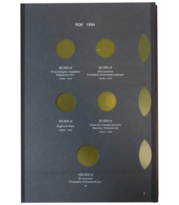 Album używany na monety obiegowe po denominacji z lat 1990-1995
