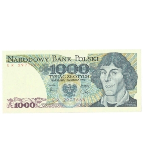 1000 zł, Mikołaj Kopernik, 1982, seria ER, stan 1/1-