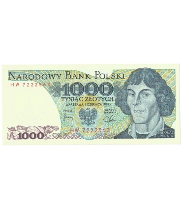 1000 zł, Mikołaj Kopernik, 1982, seria HW, stan 1/1-