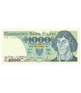 1000 zł, Mikołaj Kopernik, 1982, seria HW, stan 1/1-