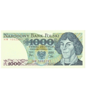 1000 zł, Mikołaj Kopernik, 1982, seria HW, stan 1/1-