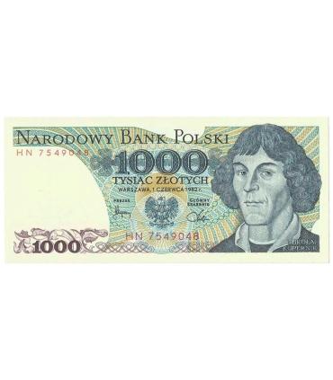 1000 zł, Mikołaj Kopernik, 1982, seria HN, stan 1/1-
