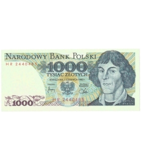 1000 zł, Mikołaj Kopernik, 1982, seria HR, stan 1/1-