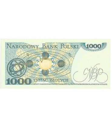 1000 zł, Mikołaj Kopernik, 1982, seria KD, stan 1/1-