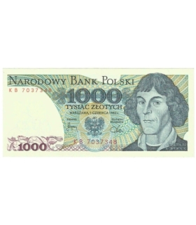 1000 zł, Mikołaj Kopernik, 1982, seria KB, stan 1/1-