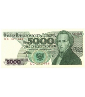 5000 zł 1982, seria DG, stan 1/1-