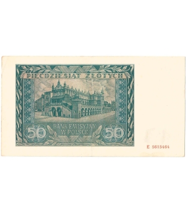 Banknot 50 złotych 1941 stan 3, seria E