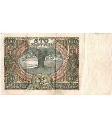 Banknot 100 zł 1932 rok, seria AR, stan 3