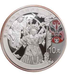 Chiny 10 YUANÓW 2008 "Opera pekińska" 1 uncja Srebro Ag 999, certyfikat