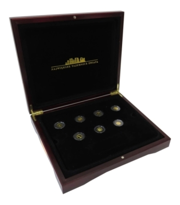 7 x złoto Największe Tajemnice Świata + kaseta + lupa, 7 x AU585