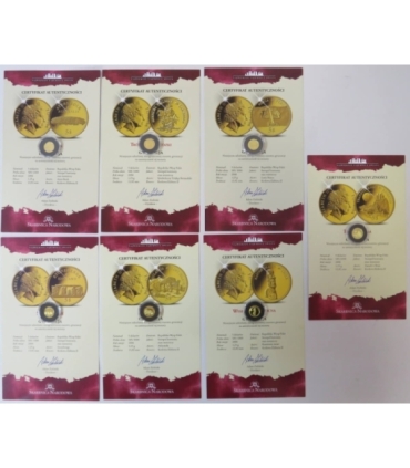 7 x złoto Największe Tajemnice Świata + kaseta + lupa, 7 x AU585