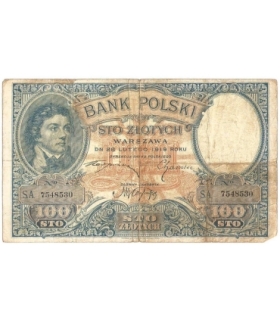 Banknot 100 zł, rok 1919 rok, seria S.C. stan 5+