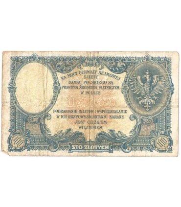 Banknot 100 zł, rok 1919 rok, seria S.C. stan 5+