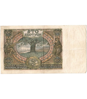 Banknot 100 zł 1934 rok, seria BG stan 3-