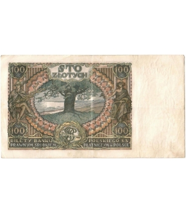 Banknot 100 zł 1934 rok, seria BD stan 3-