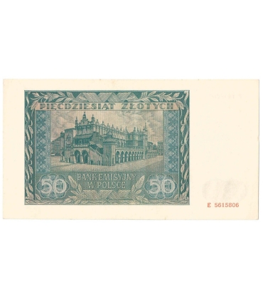 Banknot 50 złotych 1941 stan 2, seria E