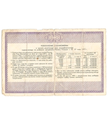 PKO Premiowy Bon Oszczędnościowy 1000 zł 1971 rok
