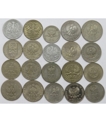 Zestaw 20 monet okolicznościowych PRL - KAŻDA INNA