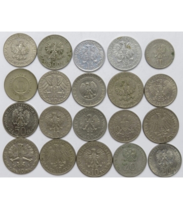 Zestaw 20 monet okolicznościowych PRL - KAŻDA INNA