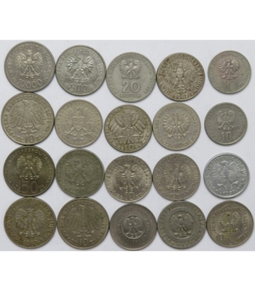 Zestaw 20 monet okolicznościowych PRL - KAŻDA INNA