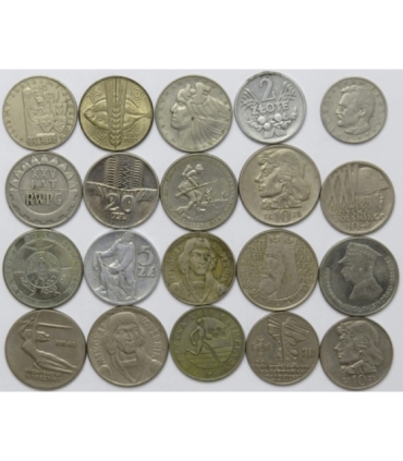 Zestaw 20 monet okolicznościowych PRL - KAŻDA INNA