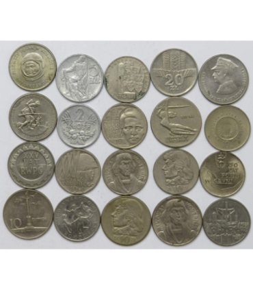 Zestaw 20 monet okolicznościowych PRL - KAŻDA INNA