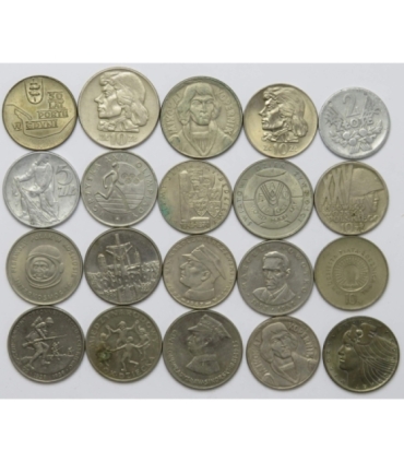 Zestaw 20 monet okolicznościowych PRL - KAŻDA INNA