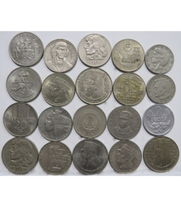 Zestaw 20 monet okolicznościowych PRL - KAŻDA INNA