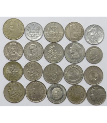 Zestaw 20 monet okolicznościowych PRL - KAŻDA INNA