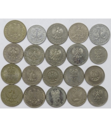 Zestaw 20 monet okolicznościowych PRL - KAŻDA INNA