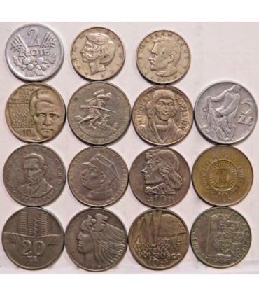 Zestaw 15 monet okolicznościowych PRL - KAŻDA INNA