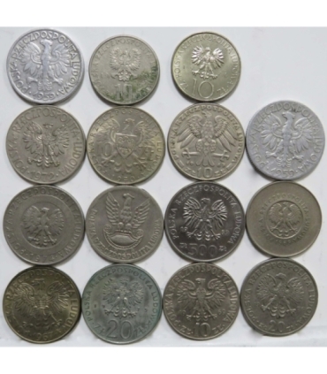 Zestaw 15 monet okolicznościowych PRL - KAŻDA INNA