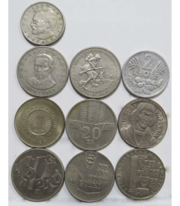 Zestaw 10 monet okolicznościowych PRL - KAŻDA INNA