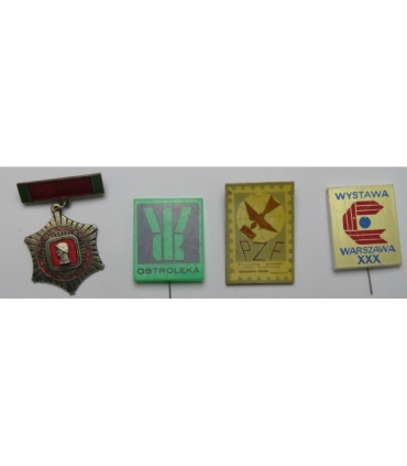 Zestaw 28 odznaczeń / przypinek z okresu PRL