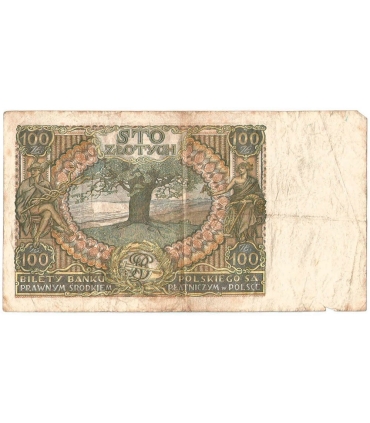 Banknot 100 zł 1932 rok, seria AI stan 3-