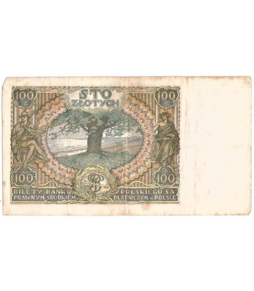 Banknot 100 zł 1934 rok, seria BE stan 4