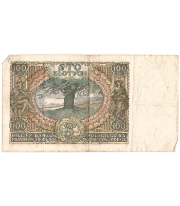 Banknot 100 zł 1934 rok, seria BD stan 4+
