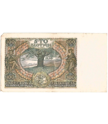 Banknot 100 zł 1934 rok, seria BY stan 3-