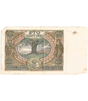 Banknot 100 zł 1934 rok, seria AL stan 4+
