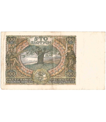 Banknot 100 zł 1934 rok, seria BS stan 3-