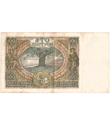 Banknot 100 zł 1934 rok, seria BC stan 3-
