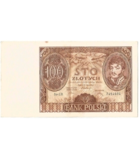 Banknot 100 zł 1934 rok, seria CB stan 3