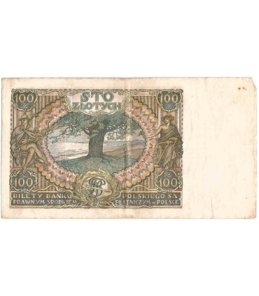 Banknot 100 zł 1934 rok, seria BD stan 3-