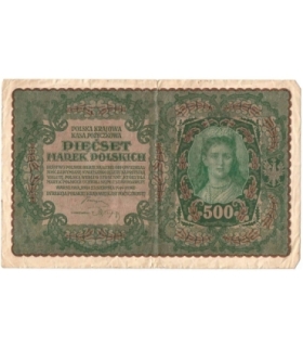 500 marek 1919 - II Serja AA - rzadka seria, 3-