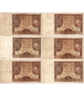 Lot: 6 x 100 zł 1932/1934, stany 3/3-