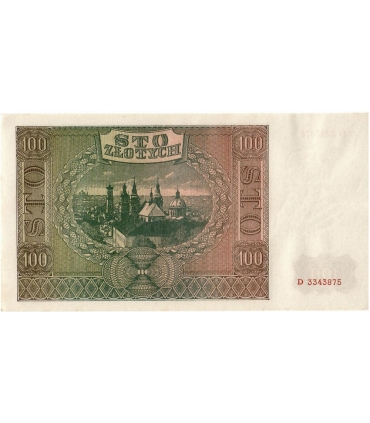 Banknot 100 złotych 1941 stan 2, Ser. D