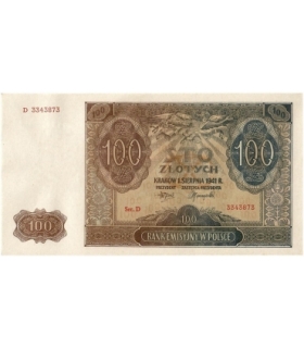 Banknot 100 złotych 1941 stan 2, Ser. D