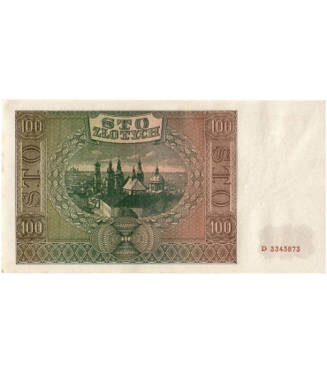 Banknot 100 złotych 1941 stan 2, Ser. D
