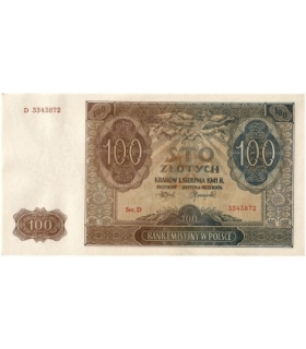 Banknot 100 złotych 1941 stan 2, Ser. D